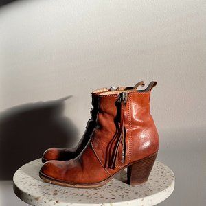 Acne Pistol Boots Booties Chestnut 38 8 Brown Heel